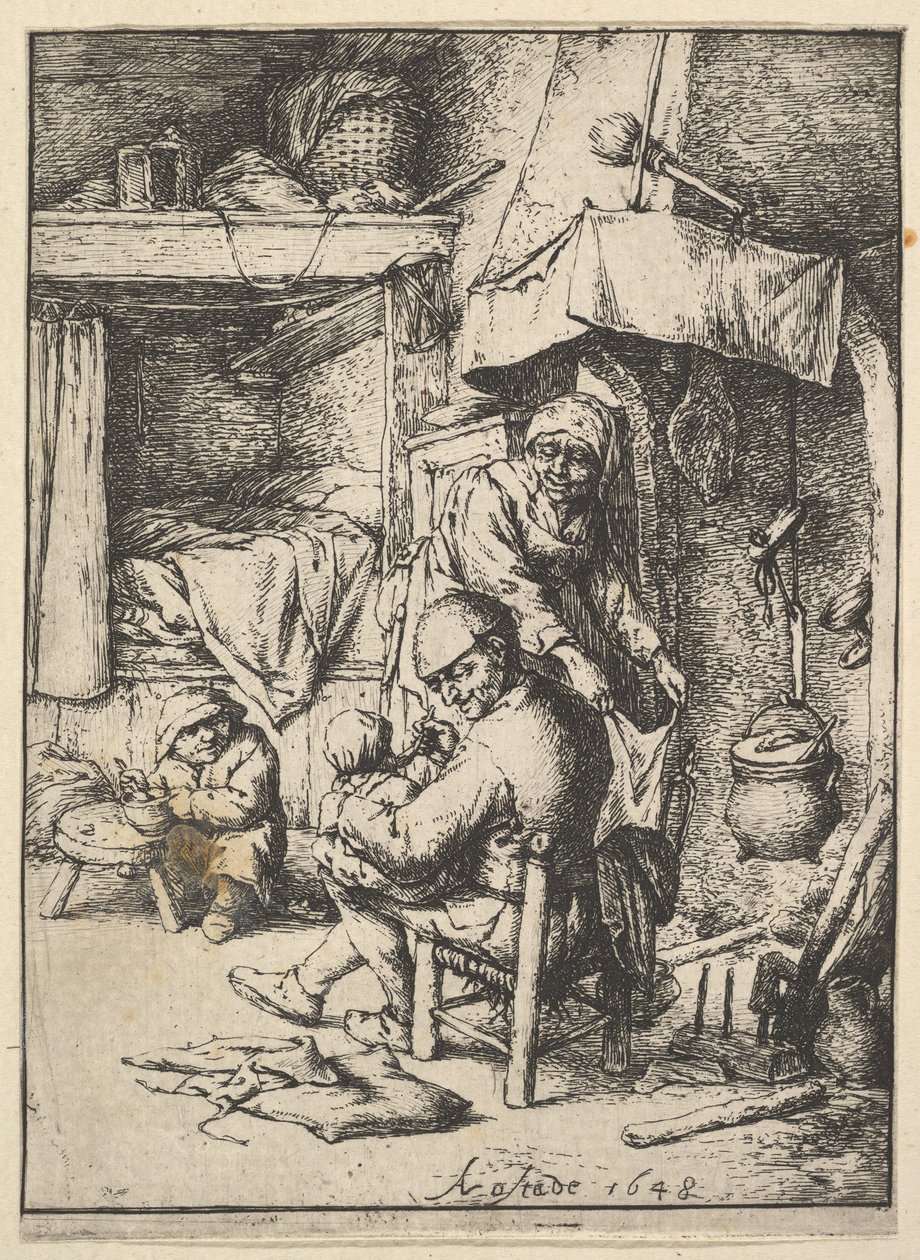 Father Feeding his Child by Adriaen Jansz. van Ostade