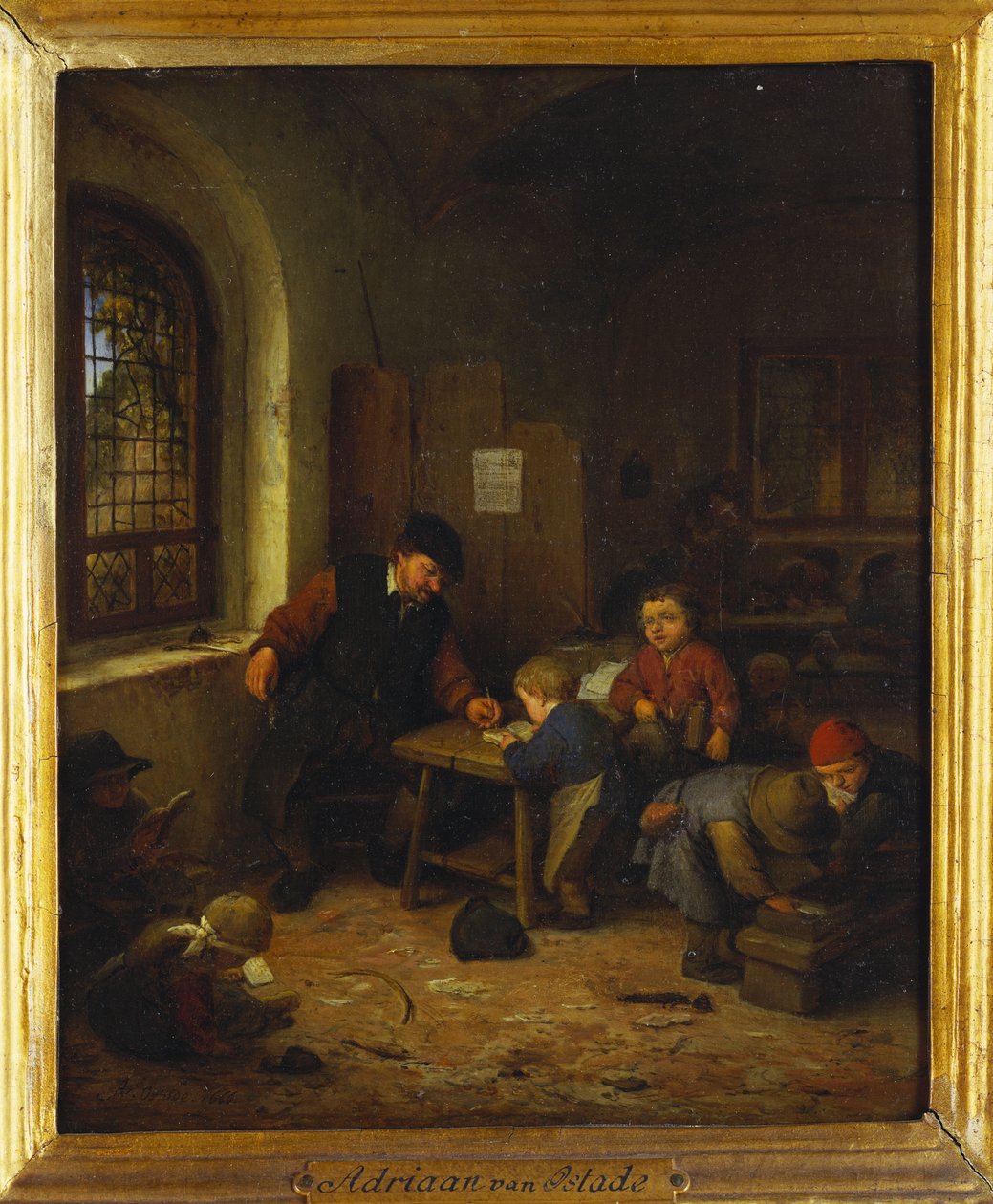 Interior of a Schoolroom by Adriaen Jansz. van Ostade