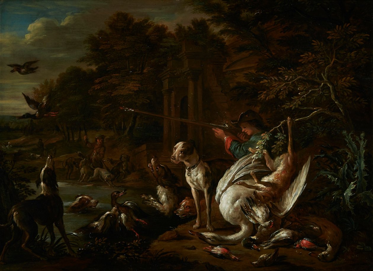Huntsman with a Dead Swan at the Water