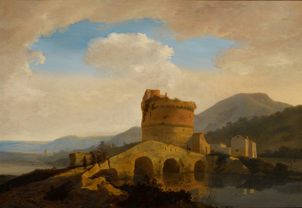 Landscape Near Rome, with the Grave of the Plautii by the River Aniene by Adriaen van Eemont
