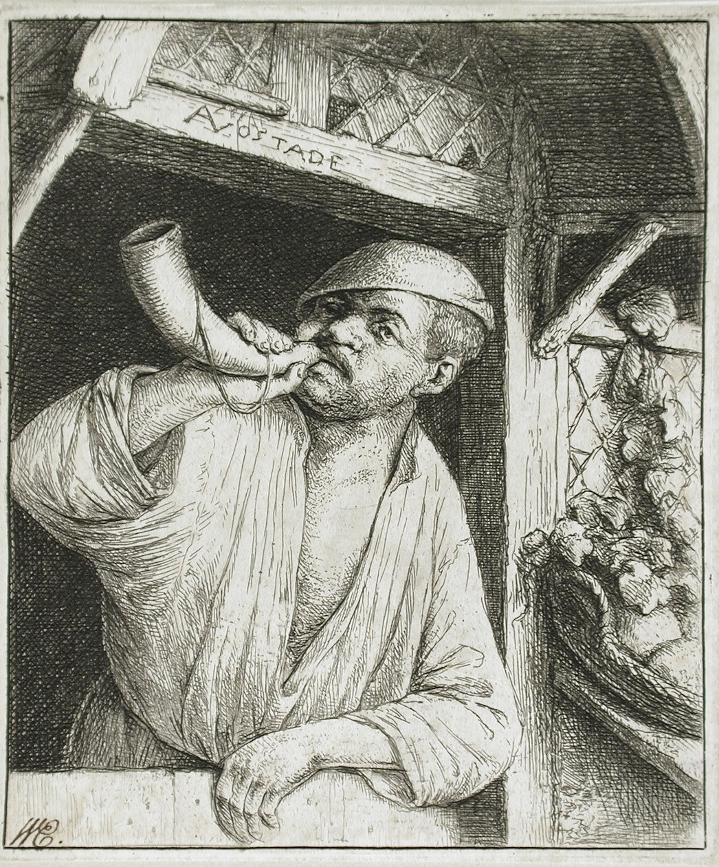 Baker Sounding His Horn by Adriaen van Ostade