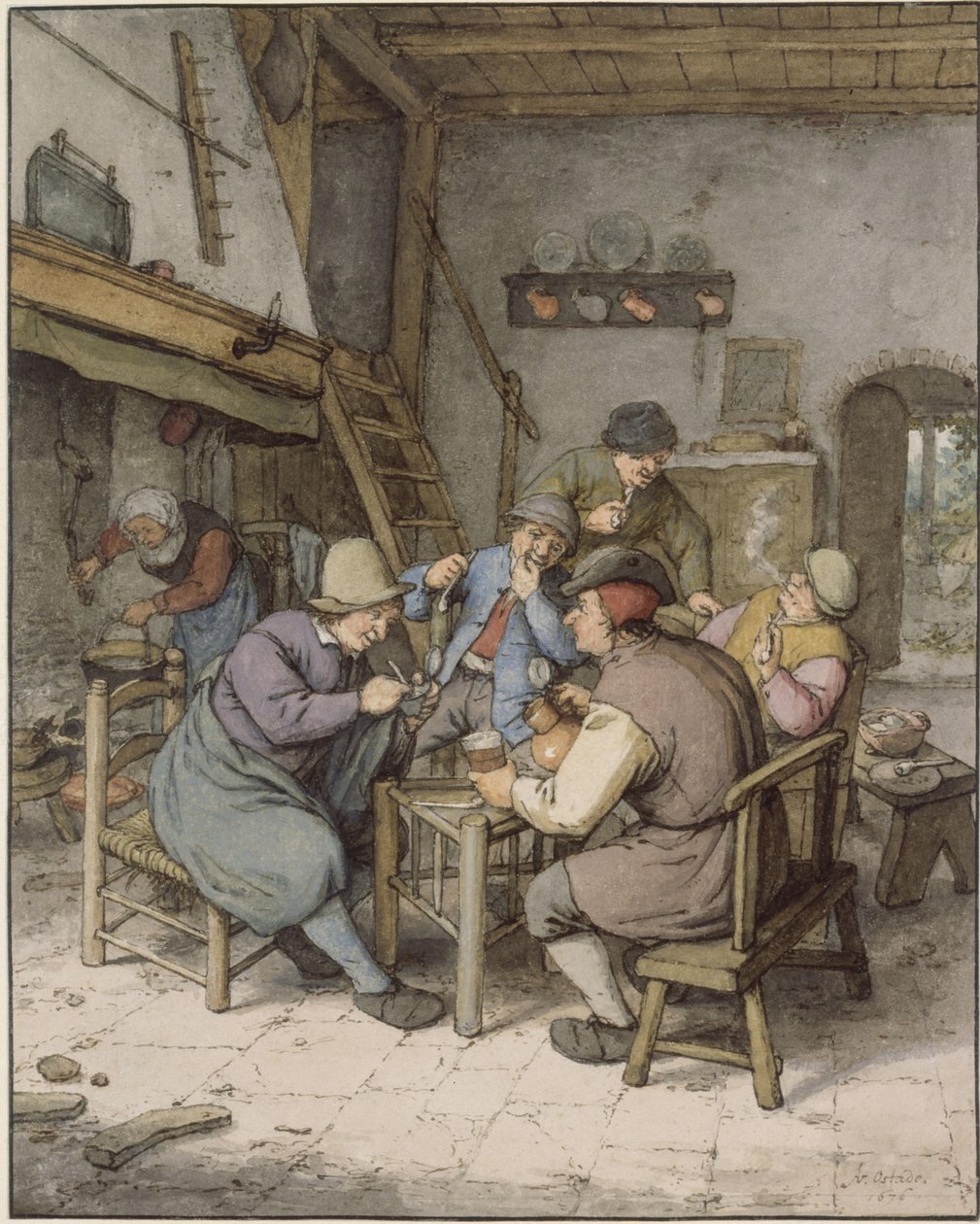 Five Peasants in Conversation by Adriaen van Ostade