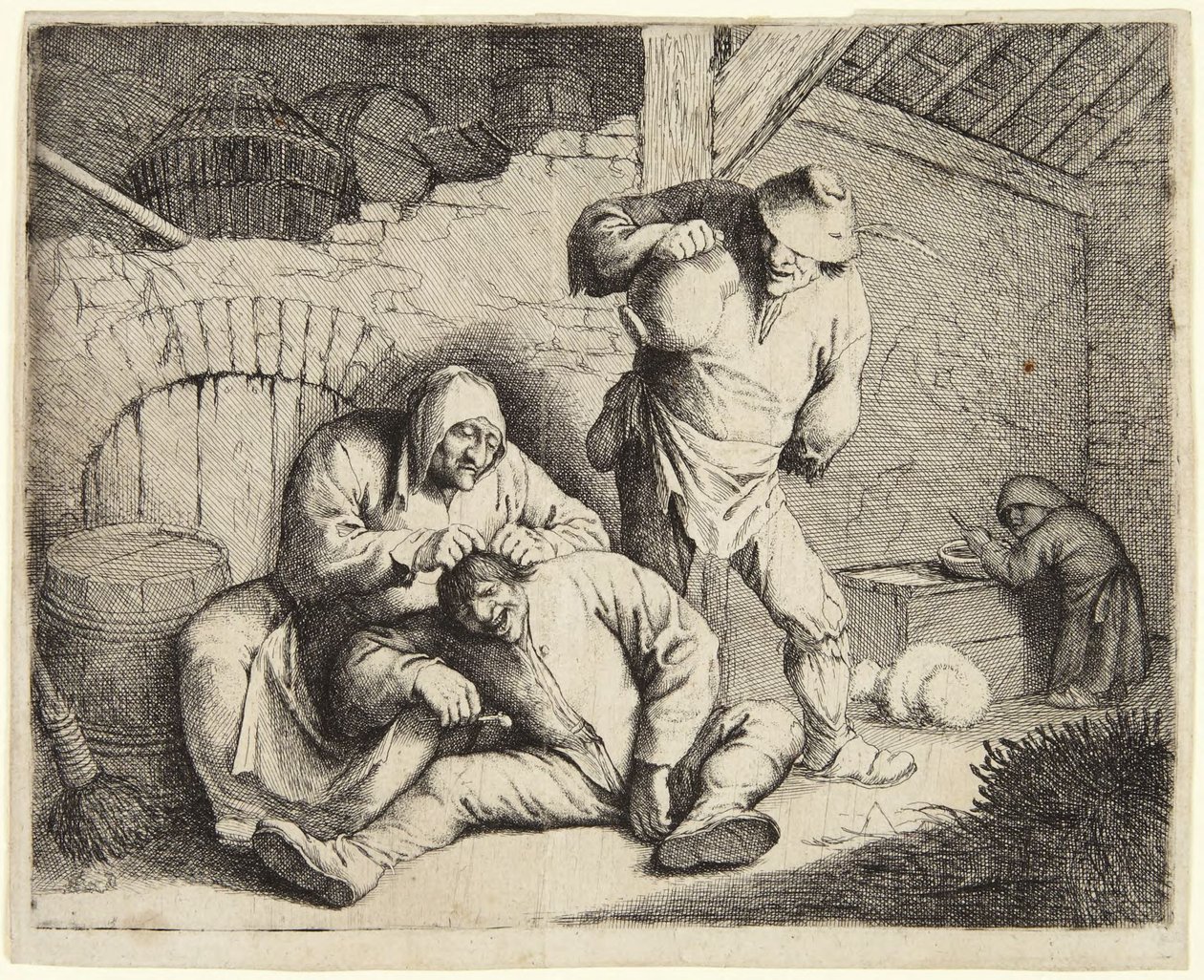 The Flea Catcher (Woman Catching Fleas) by Adriaen van Ostade