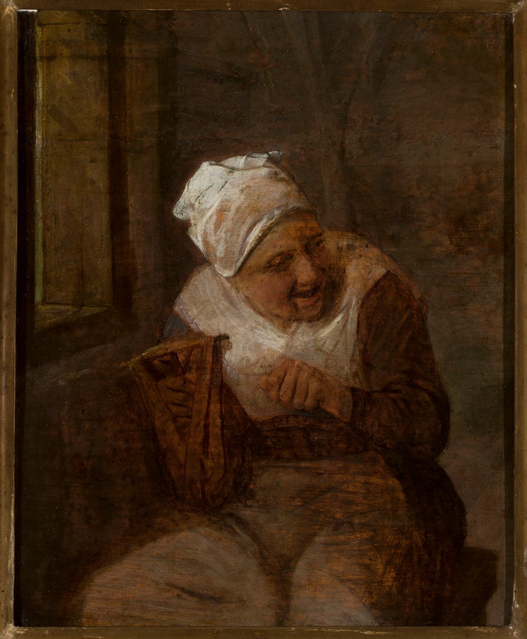 Woman Spinning by the Window by Adriaen van Ostade