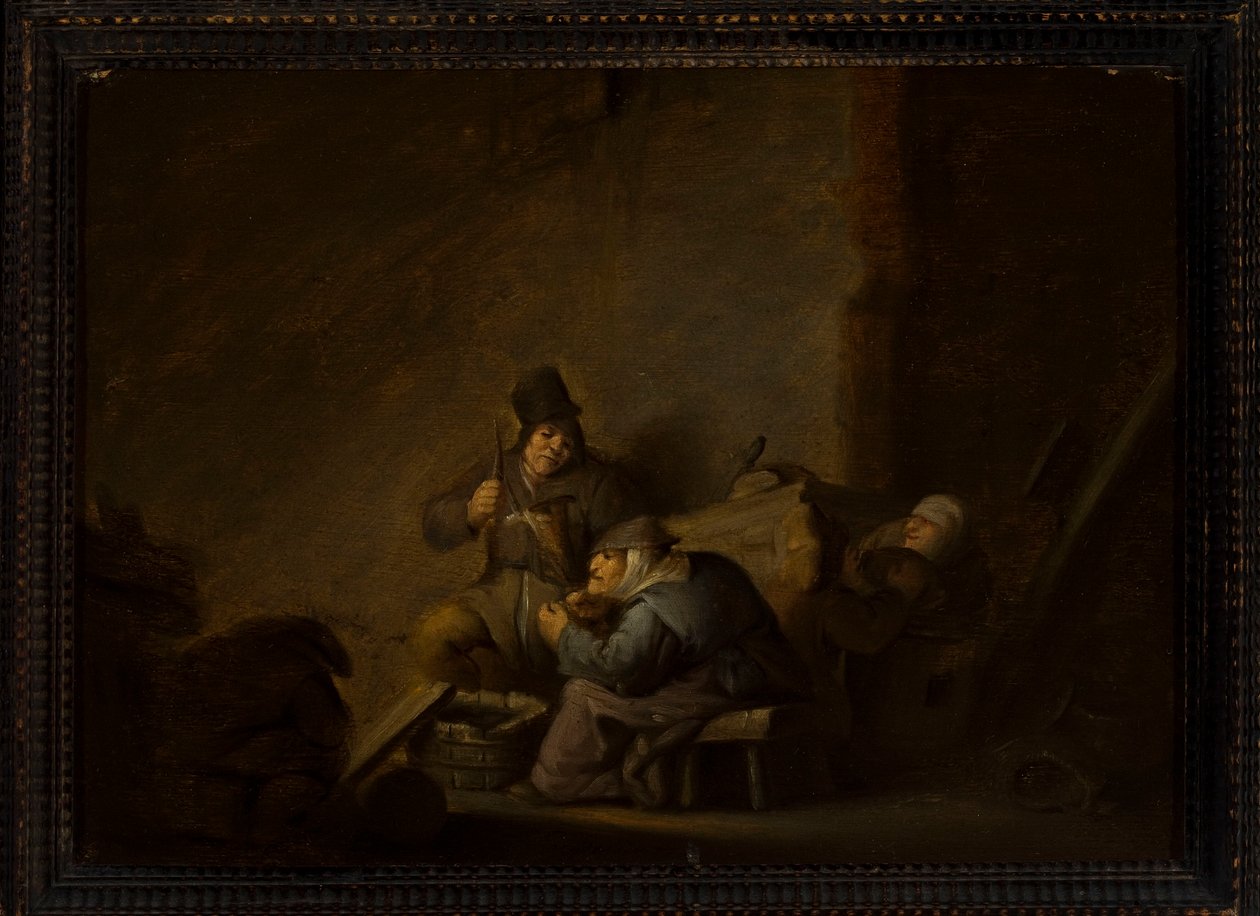 Genre Scene in Interior by Adriaen van Ostade