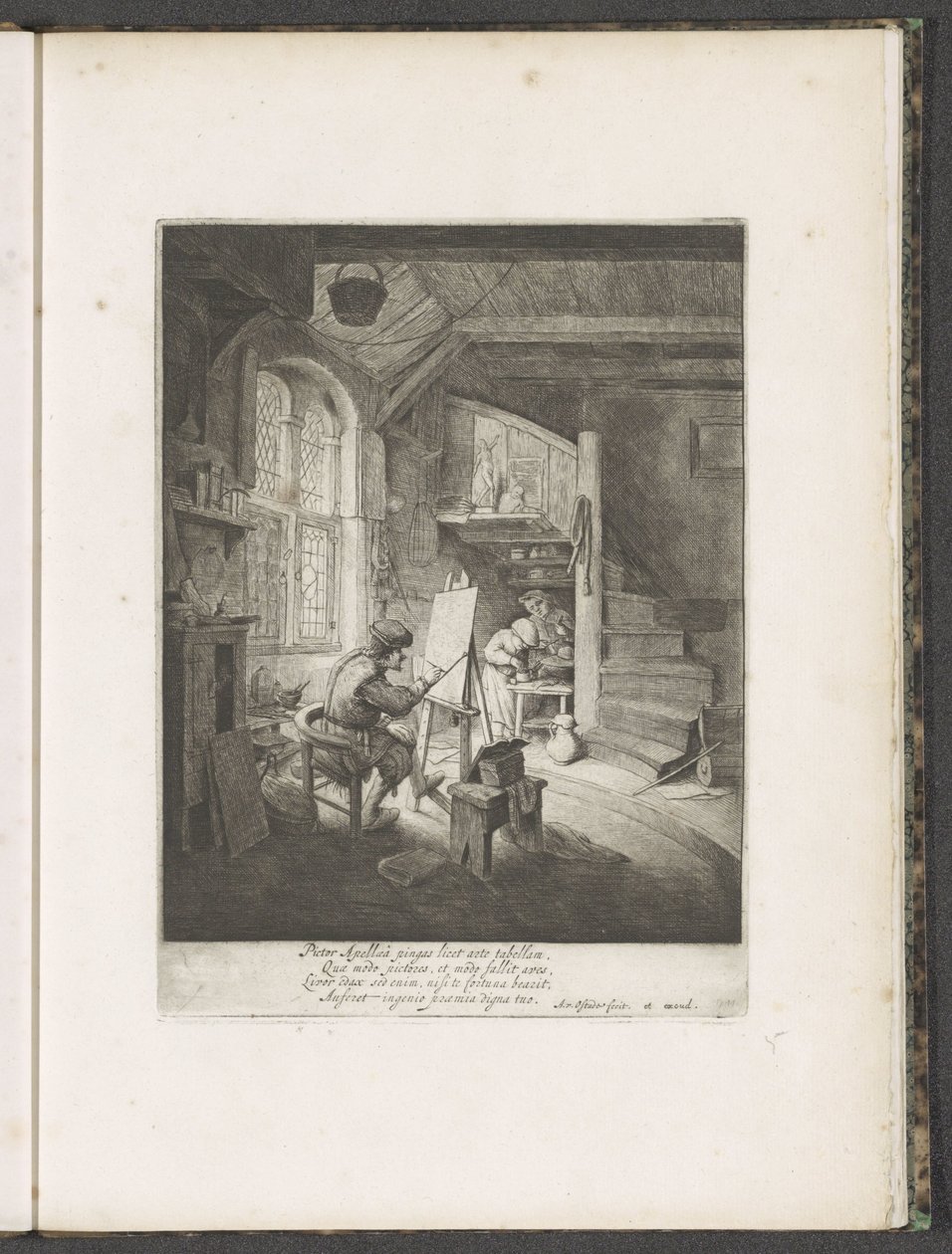Painter in his studio by Adriaen van Ostade