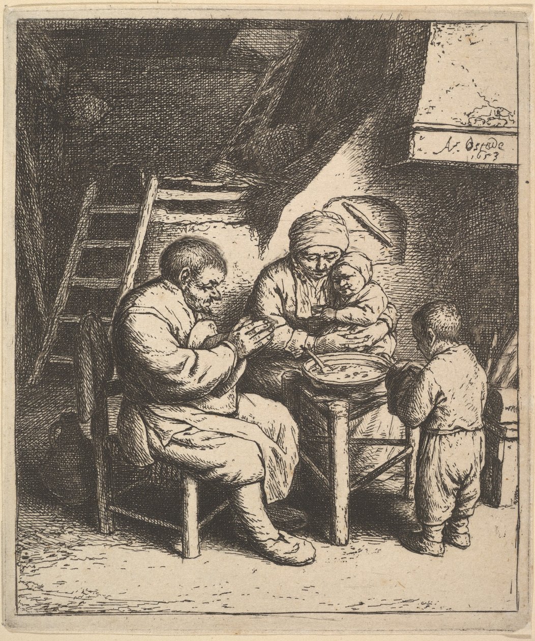 The Blessing by Adriaen van Ostade