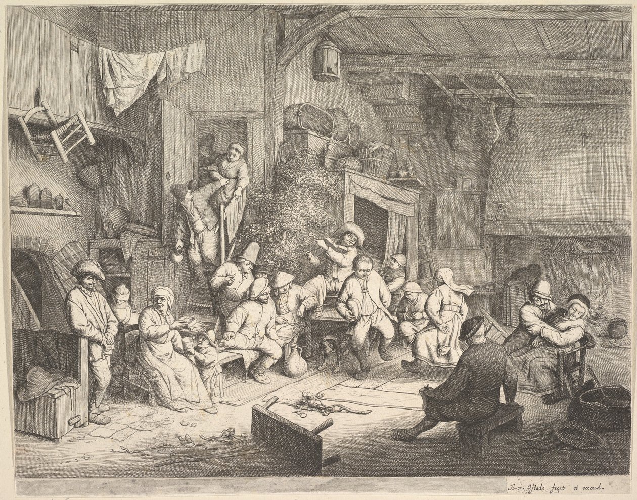 The Dance at the Inn by Adriaen van Ostade