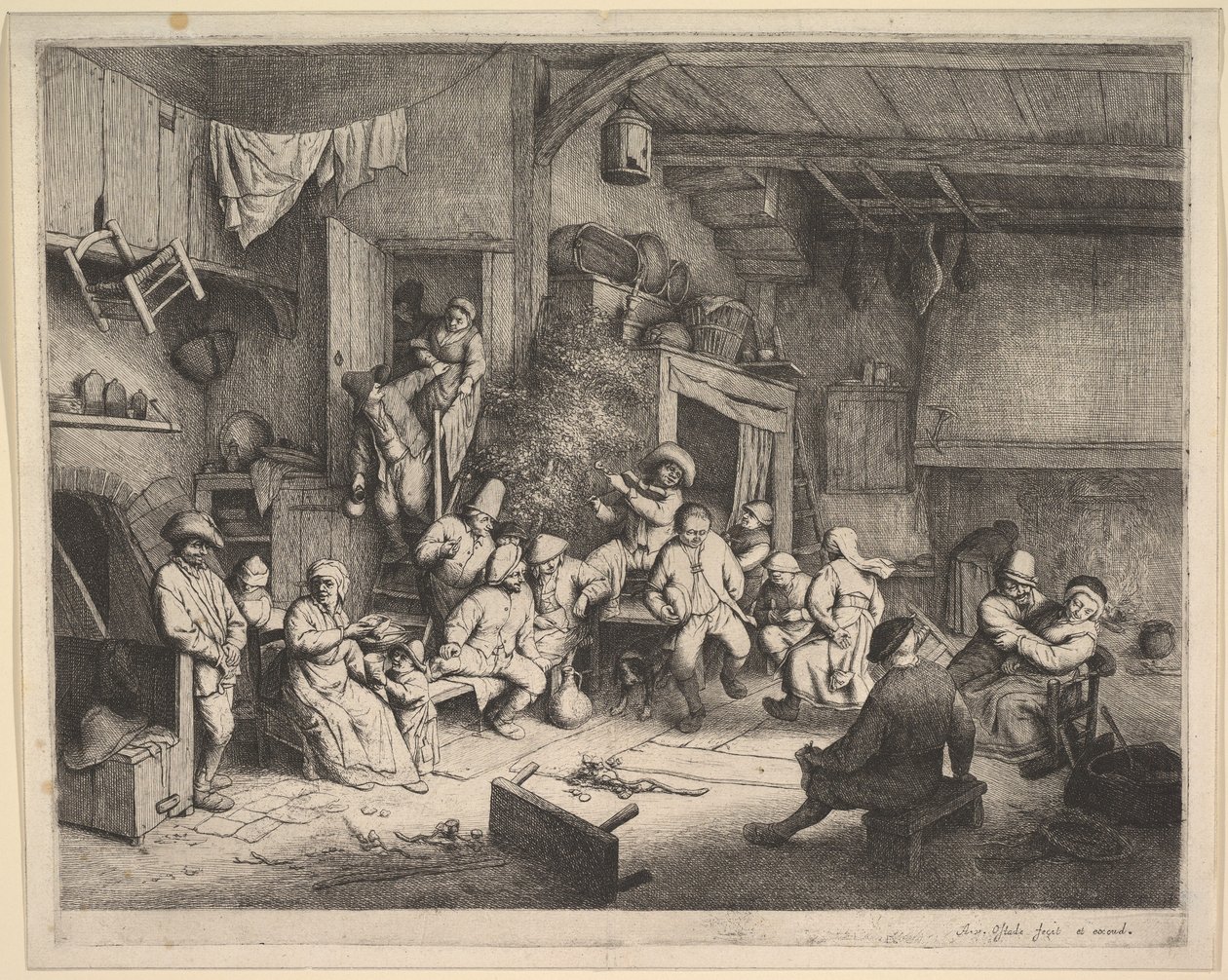 The Dance at the Inn by Adriaen van Ostade
