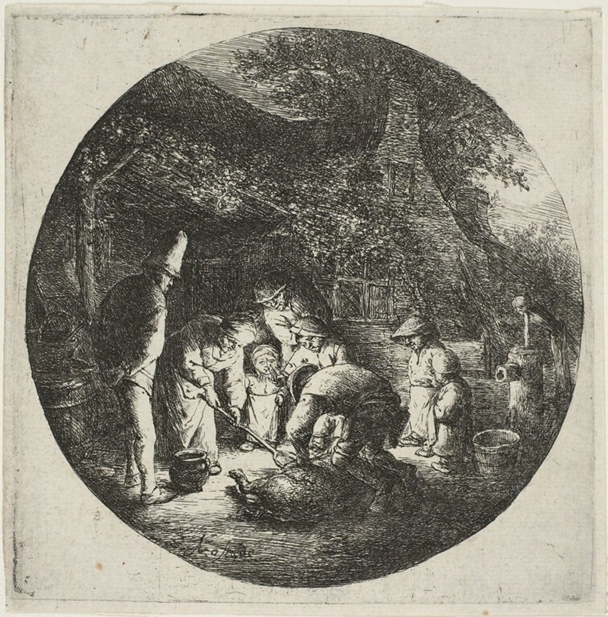 The Pigkillers by Adriaen van Ostade