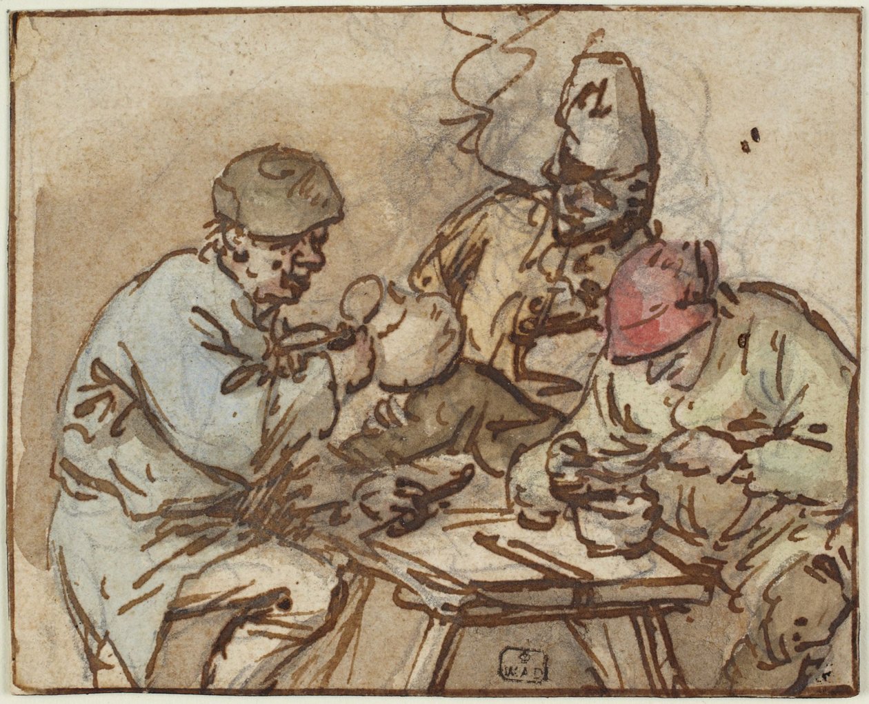 Three Men at a Table by Adriaen van Ostade