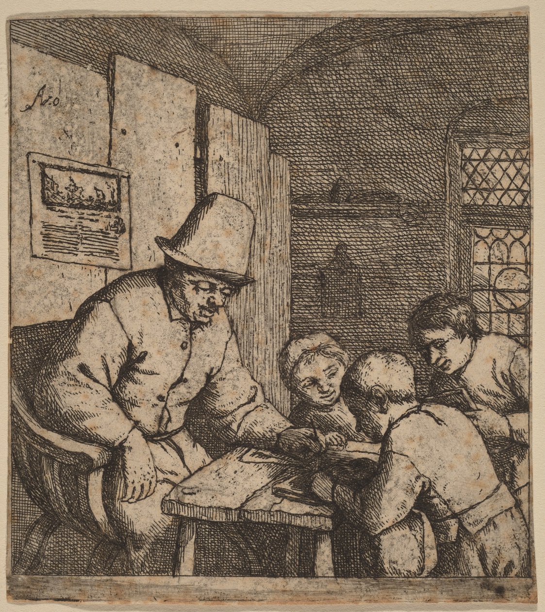 Village Schoolmaster with Three Pupils by Adriaen van Ostade