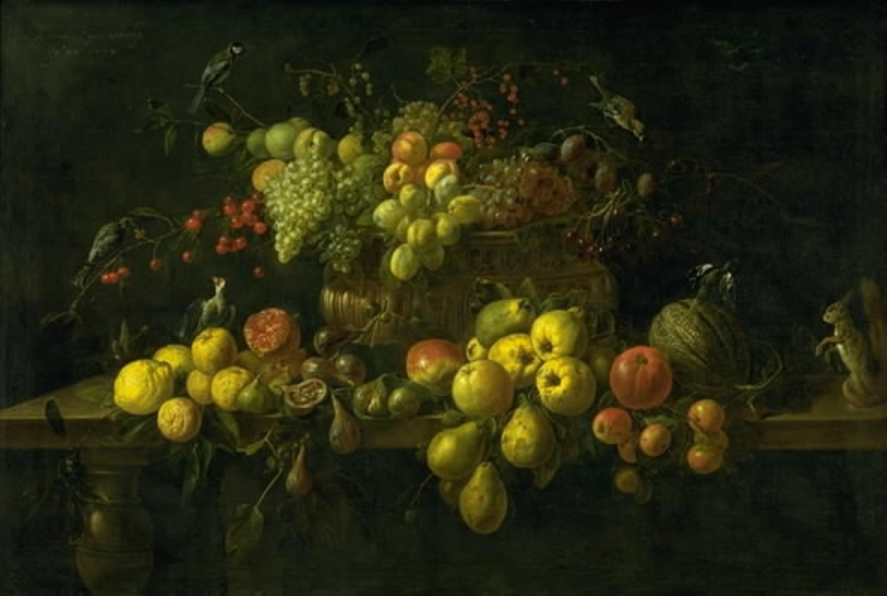Still Life with Fruit on a Table by Adriaen van Utrecht
