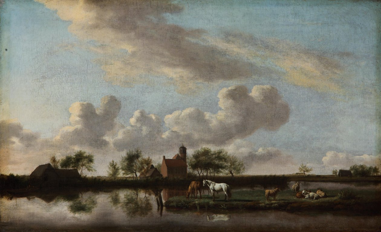 Flat River Landscape by Adriaen van de Velde