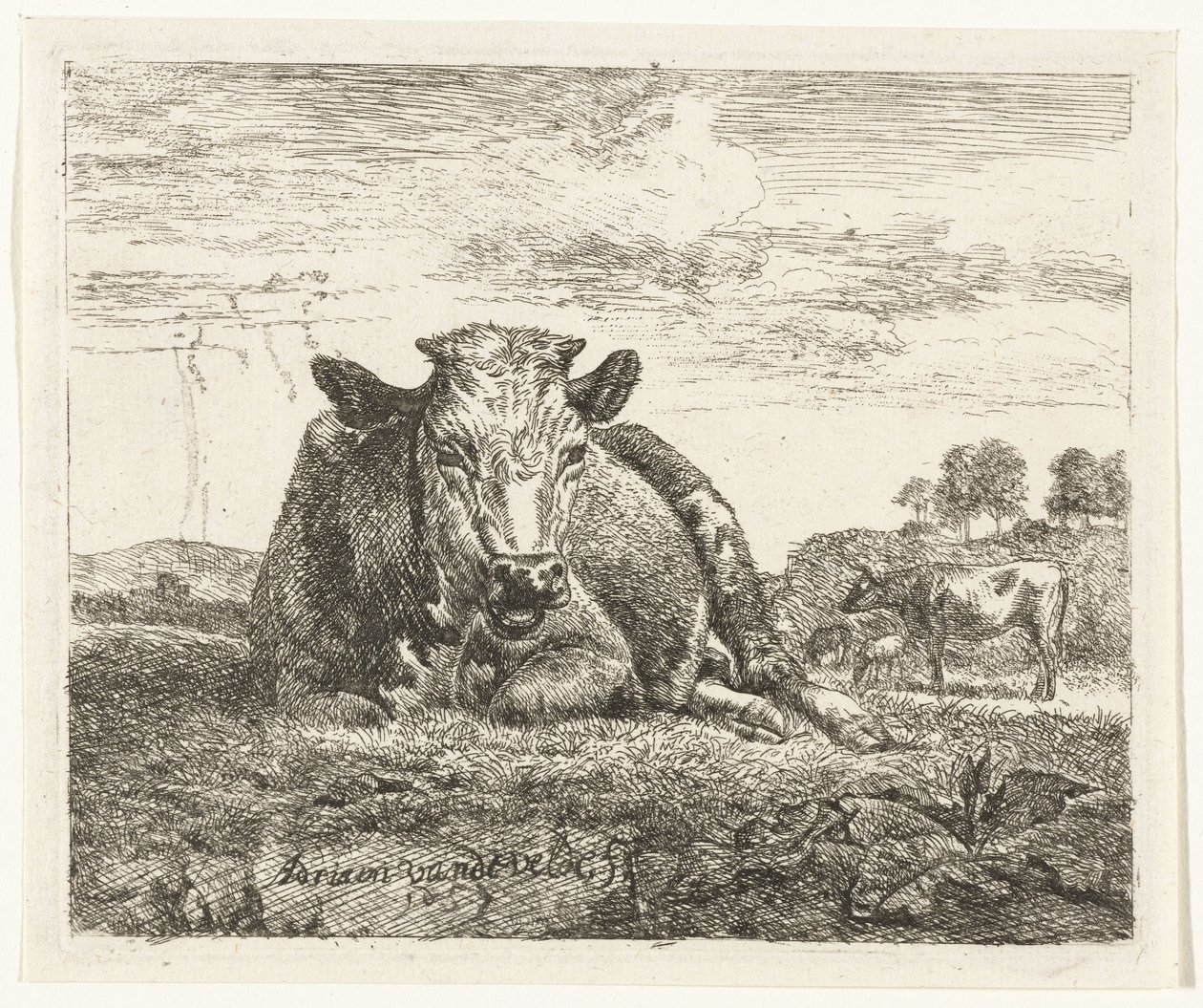 Lying Cow by Adriaen van de Velde