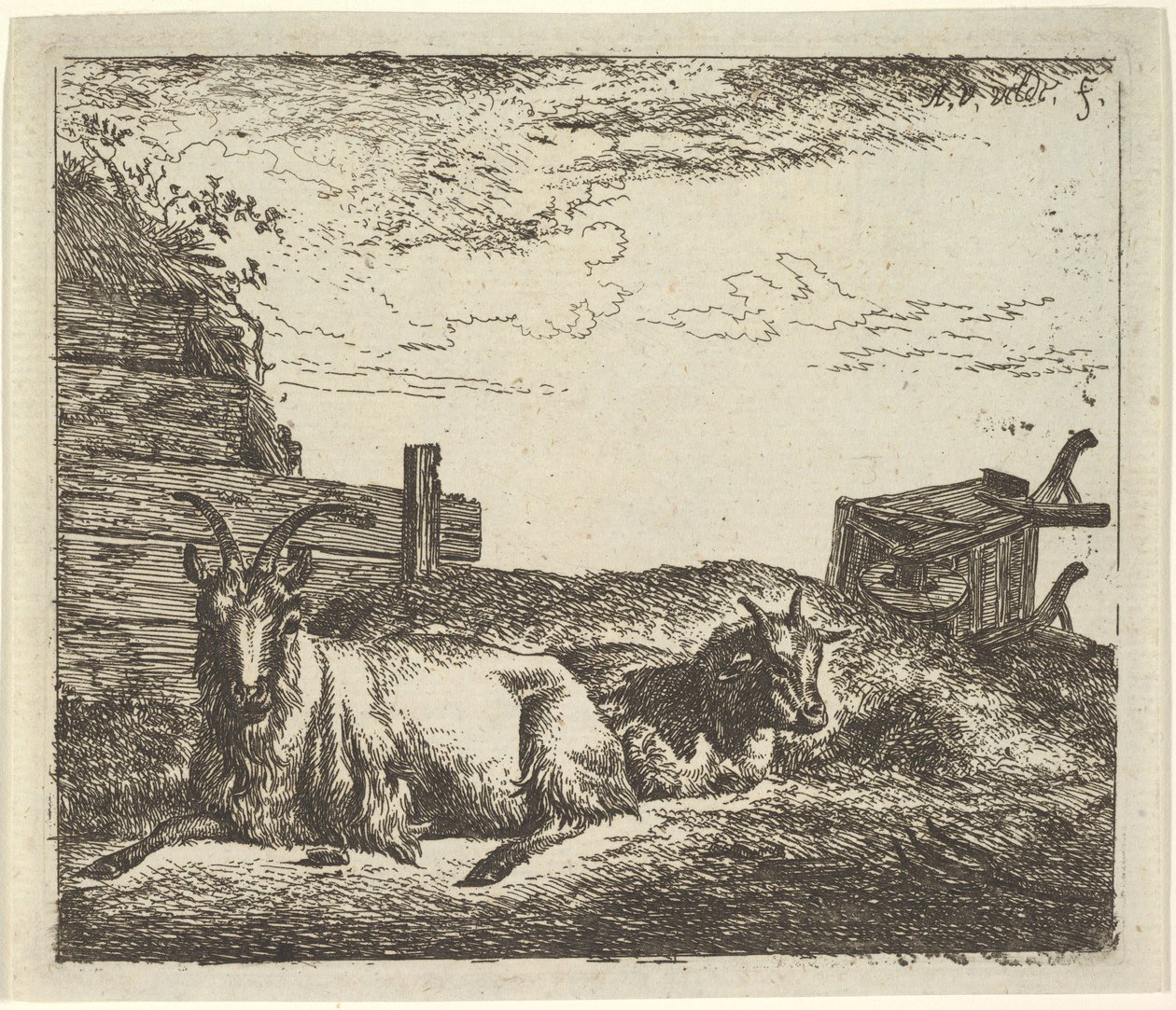 Recumbent Goats, from Different Animals by Adriaen van de Velde