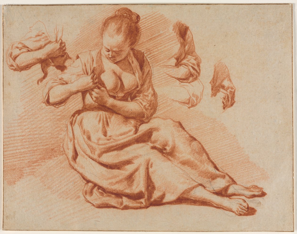 Seated Woman Searching for Fleas by Adriaen van de Velde