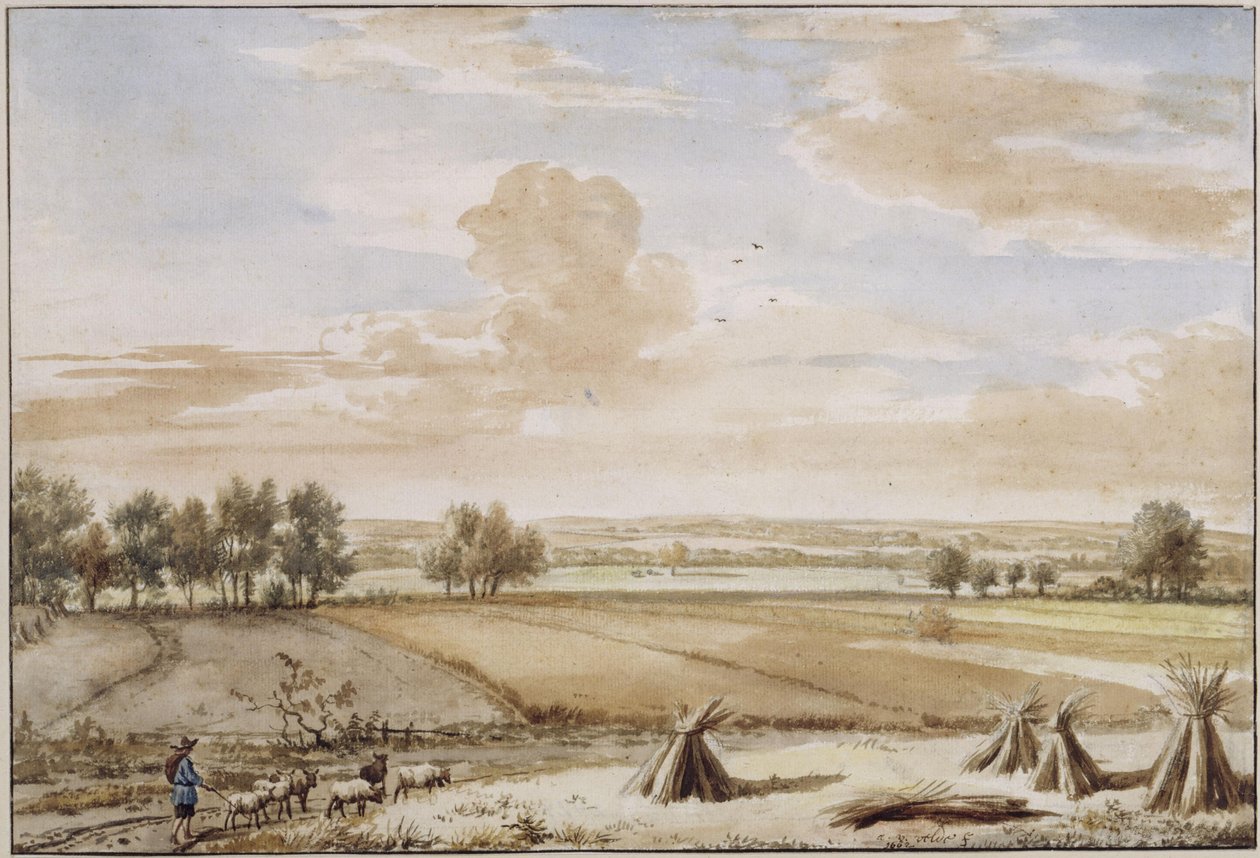 Summer Landscape with Ripe Cornfields by Adriaen van de Velde