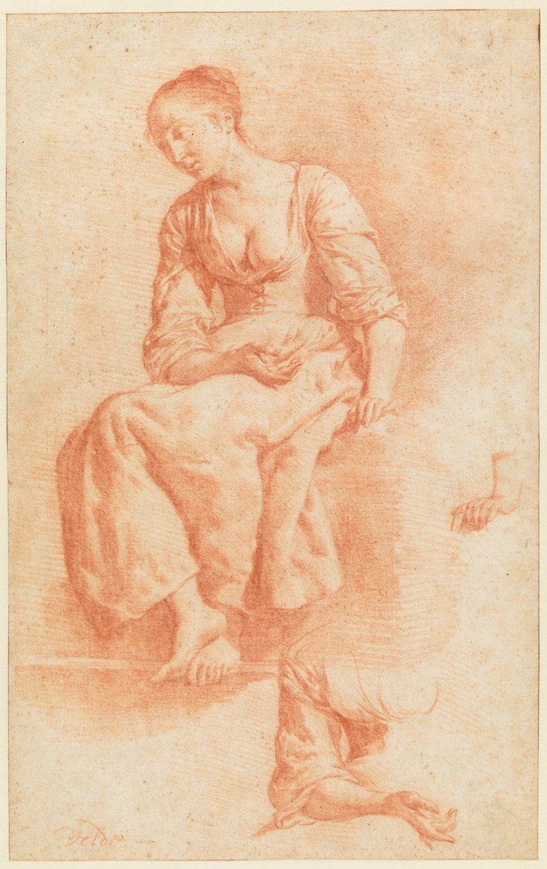 Seated Girl by Adriaen van de Velde