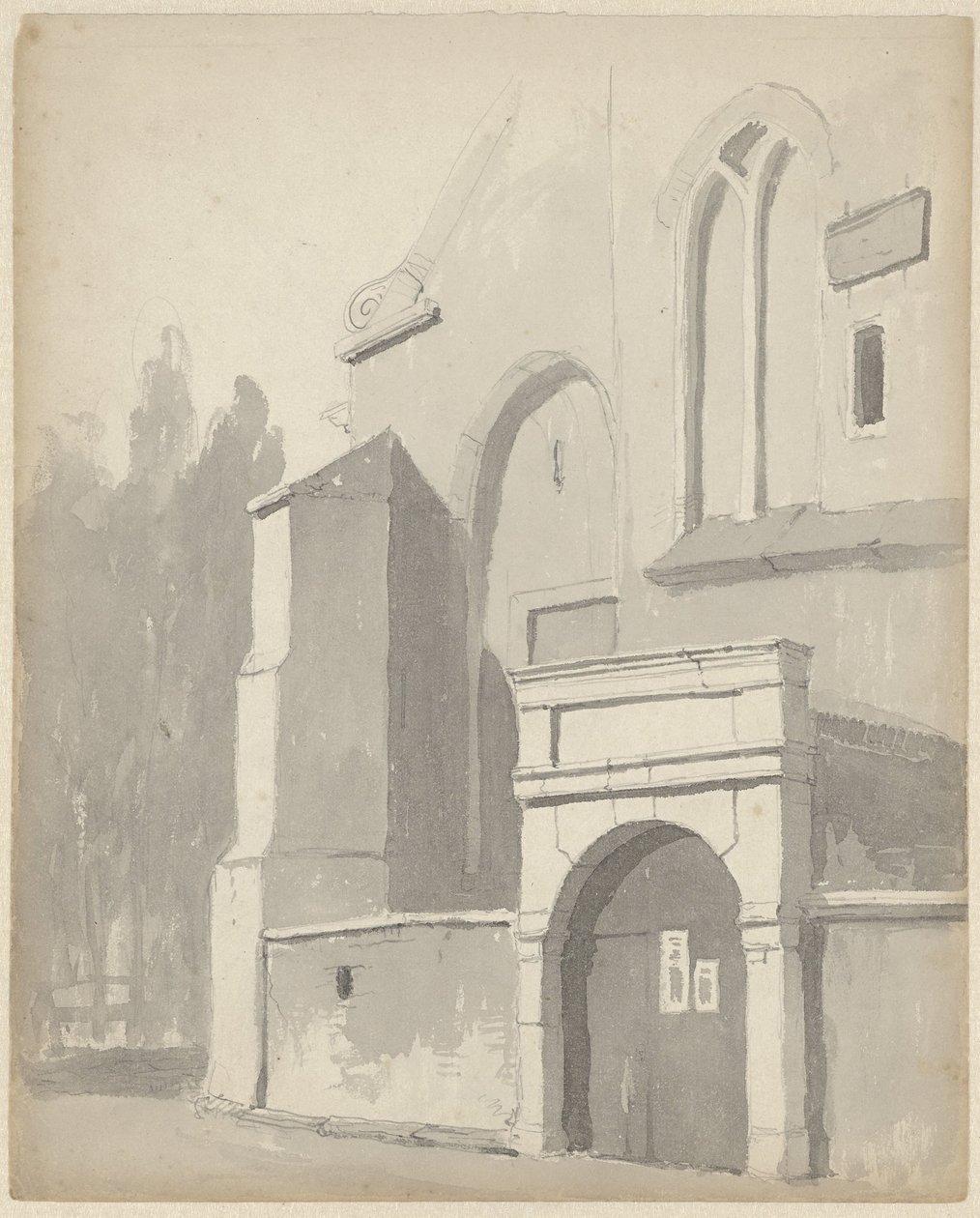 View of a Church Entrance Gate by Adrianus Eversen