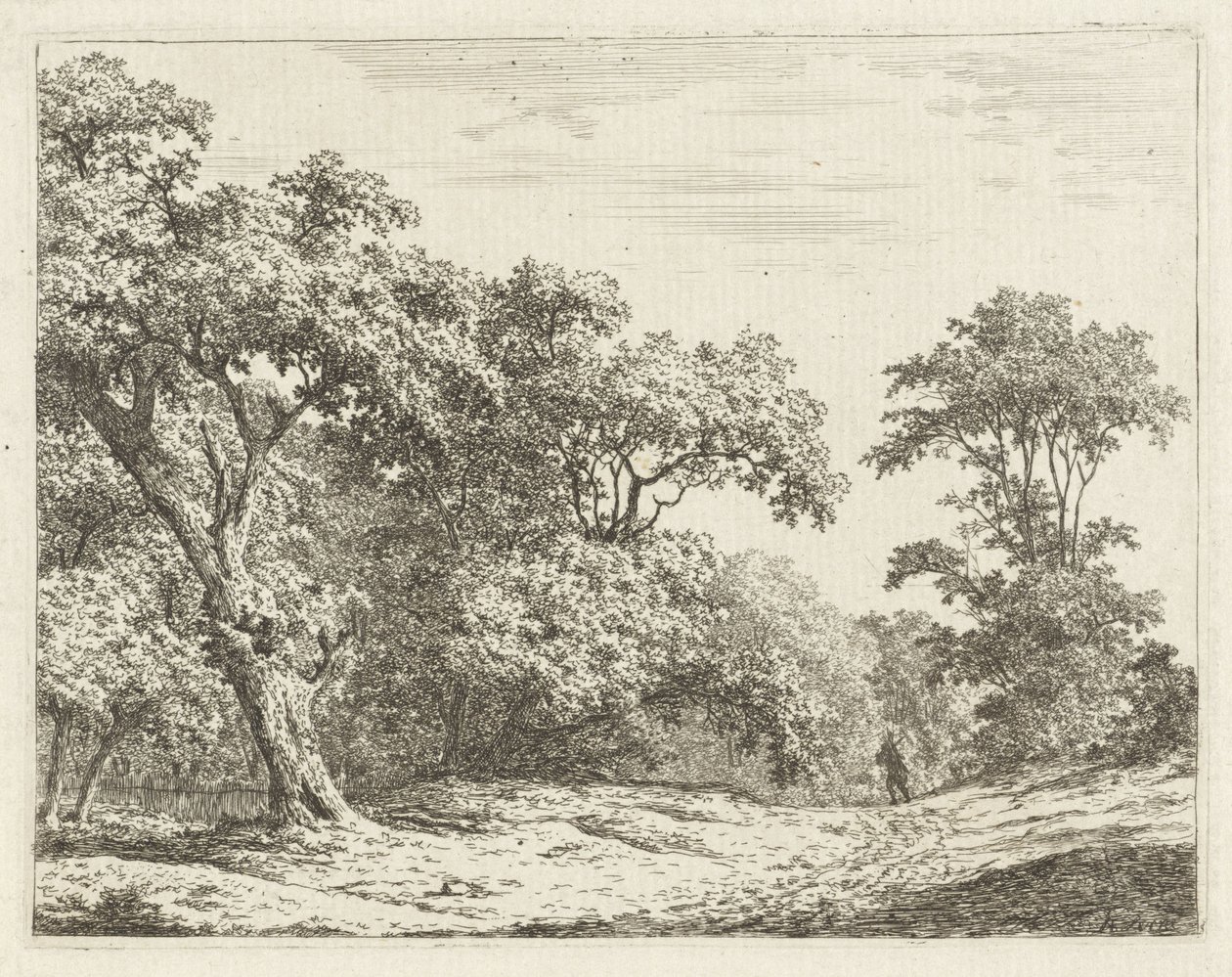 Landscape with Trees and a Man on the Road by Adrianus Serné