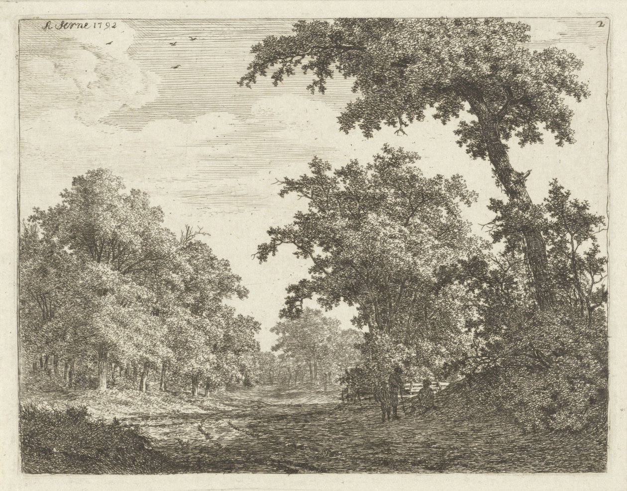 Resting Travelers Along a Road in the Forest by Adrianus Serné