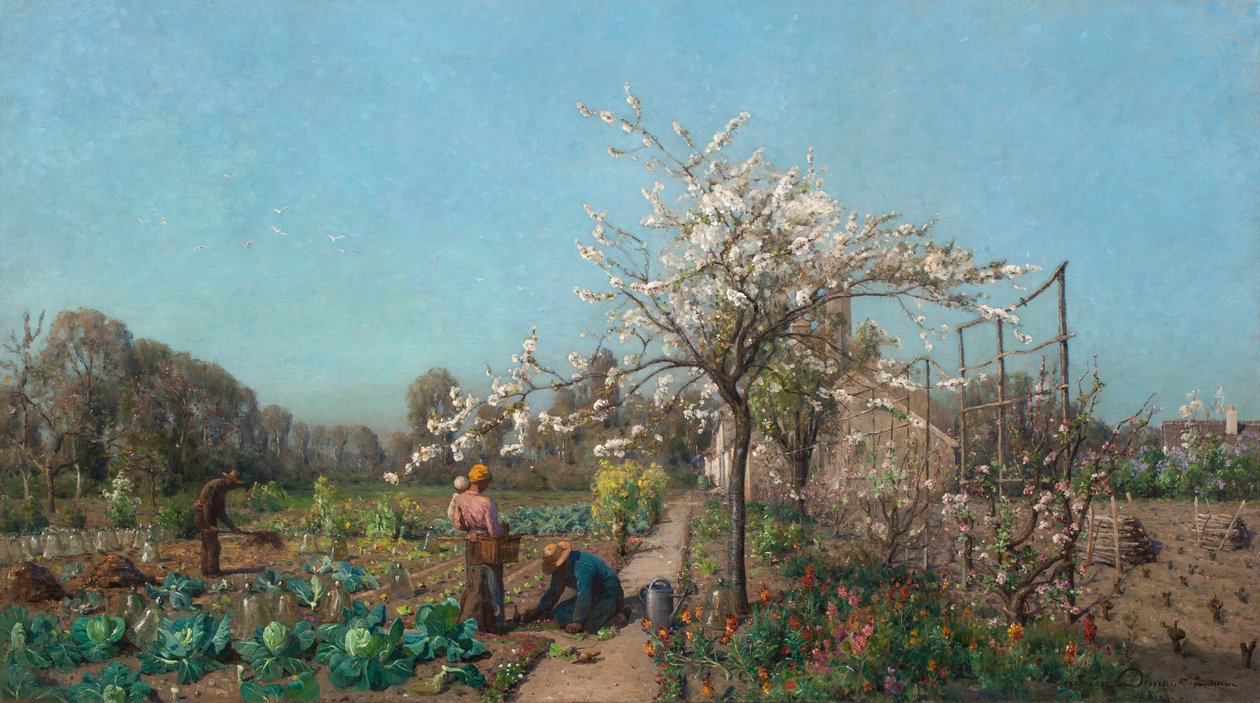 The Garden in Spring by Adrien Louis Demont