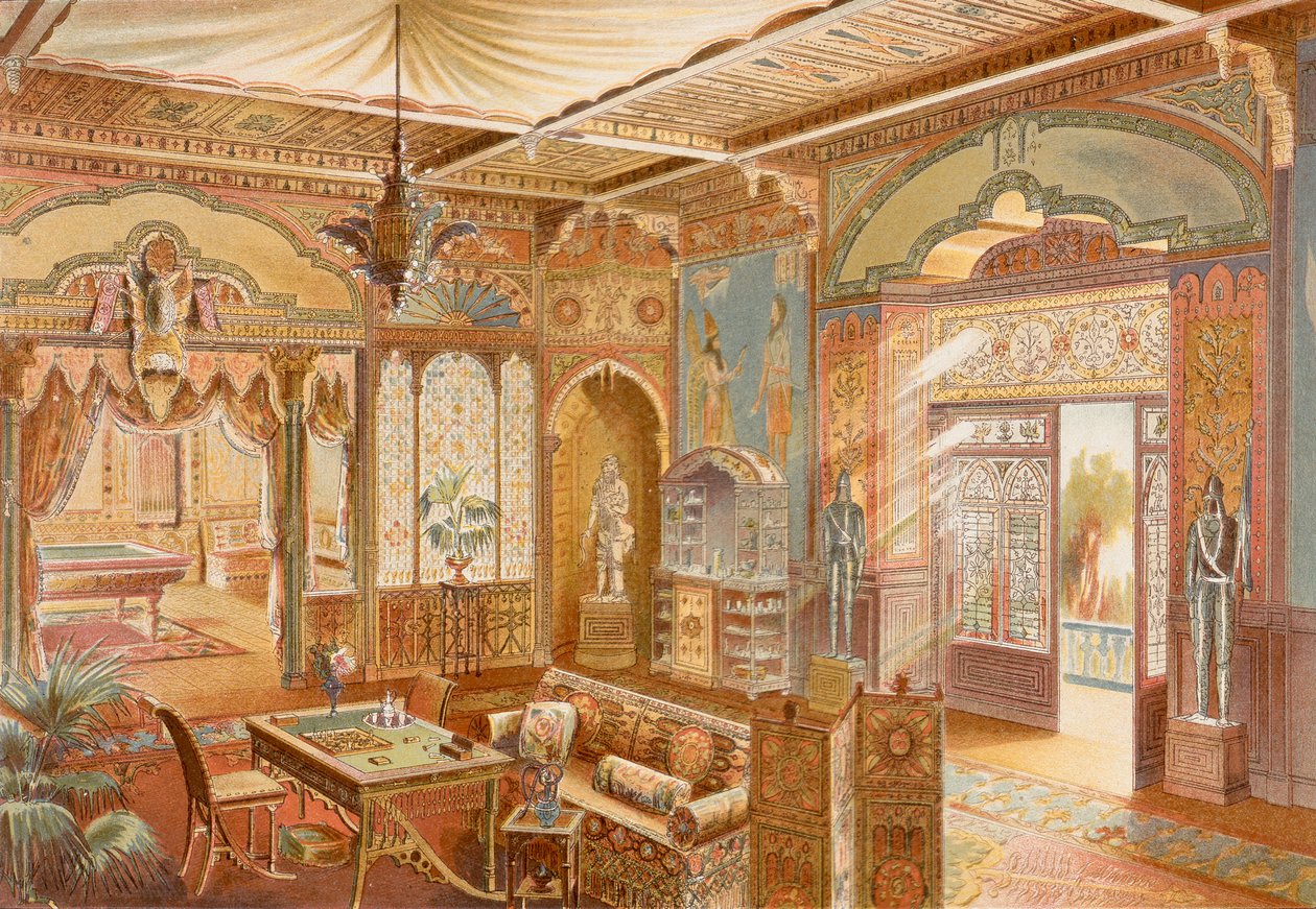 Games Room in Assyrian Style, Illustration from 
