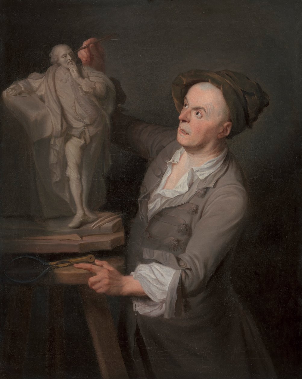 Louis-Francois Roubiliac Modelling His Monument to Shakespeare by Adrien Carpentiers