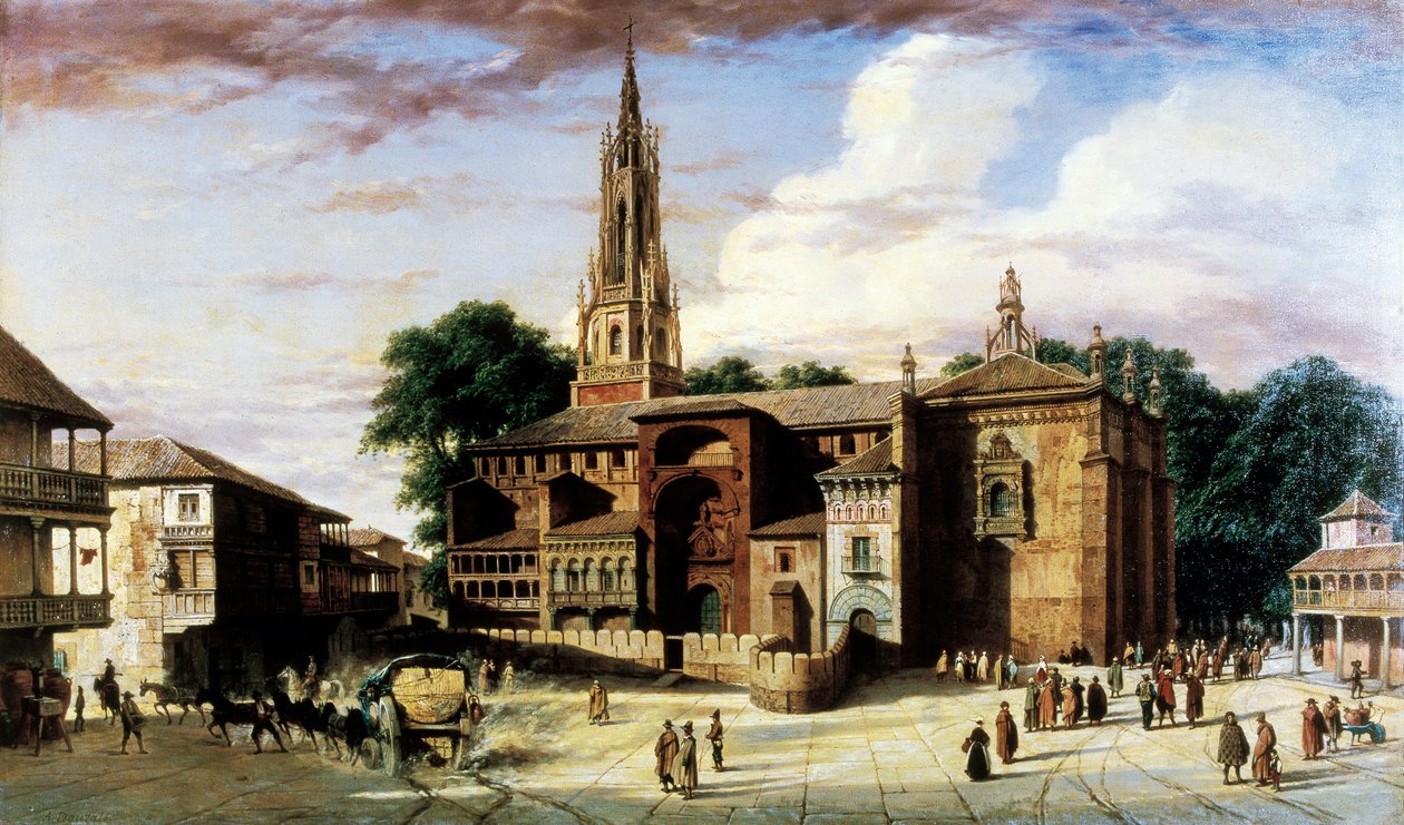 View of the city of Manzanares in Spain by Adrien Dauzats