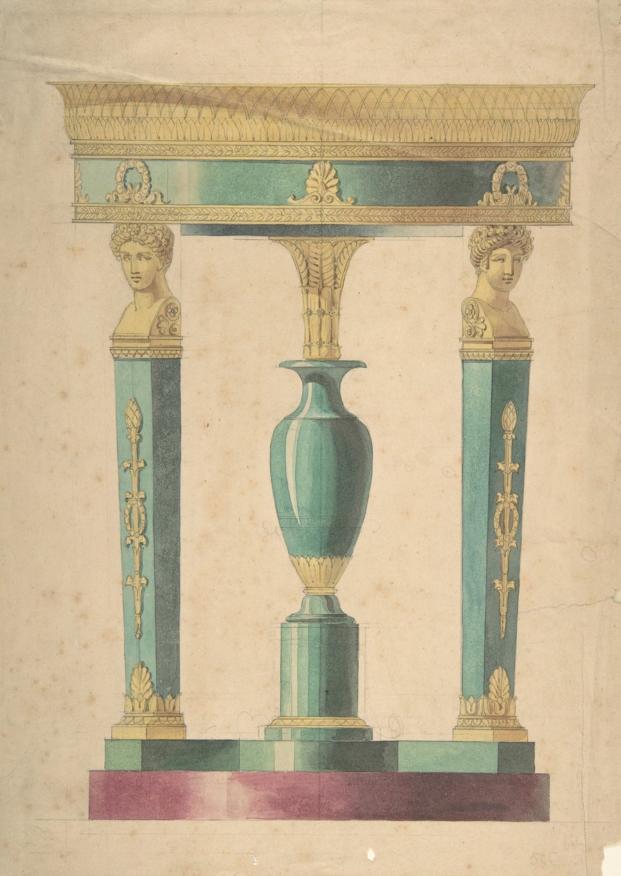 Design for a Table, Early 19th Century by Adrien Louis Marie Cavelier.