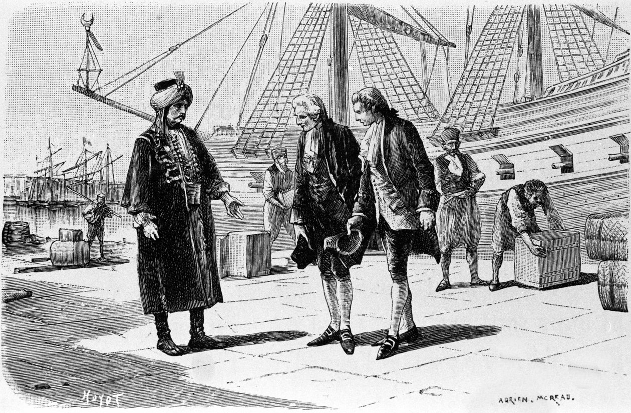 Engraving by Adrien Moreau illustrating 
