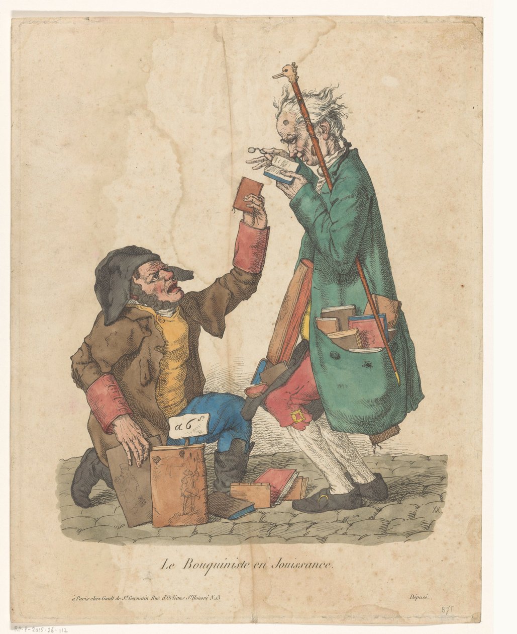 Bookseller with a Customer on the Street by Adrien Victor Auger