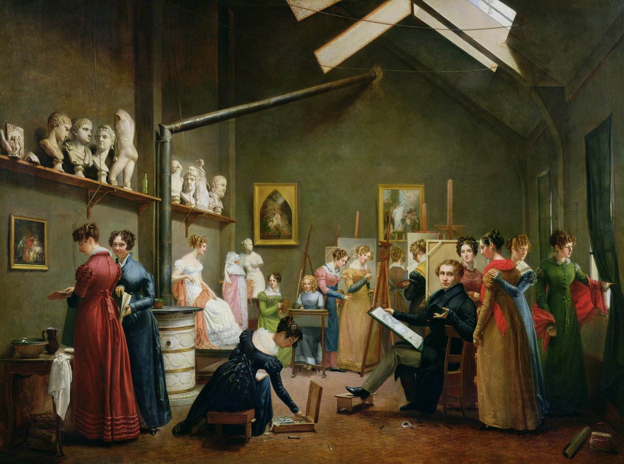 The Studio Interior of Abel de Pujol by Adrienne Marie Louise Grandpierre Deverzy