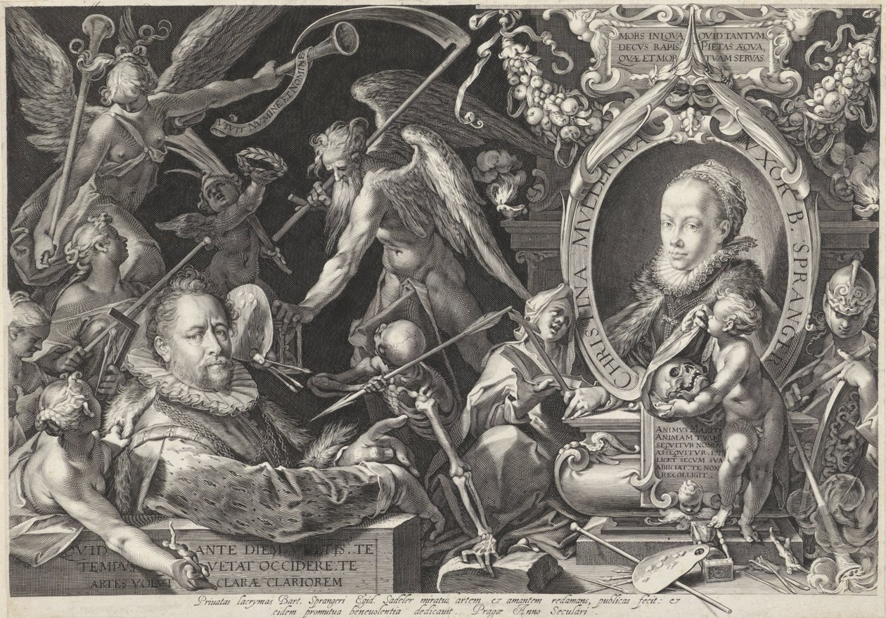 Allegorical Portrait of Bartholomeus Spranger and His Wife Christina Muller by Egidius  Sadeler (II)