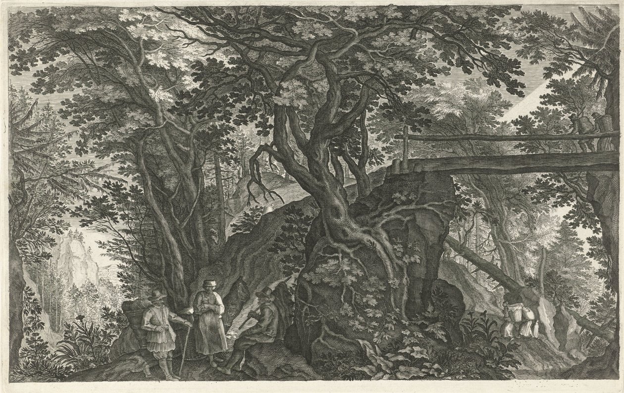 Forest Landscape with a Bridge by Egidius  Sadeler (II)