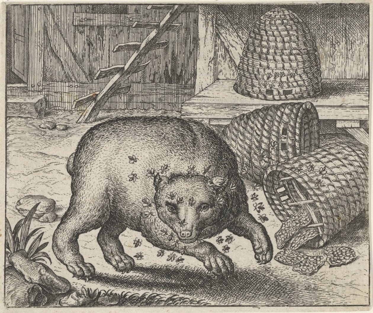 Fable of the Bear and the Bees by Egidius  Sadeler (II)