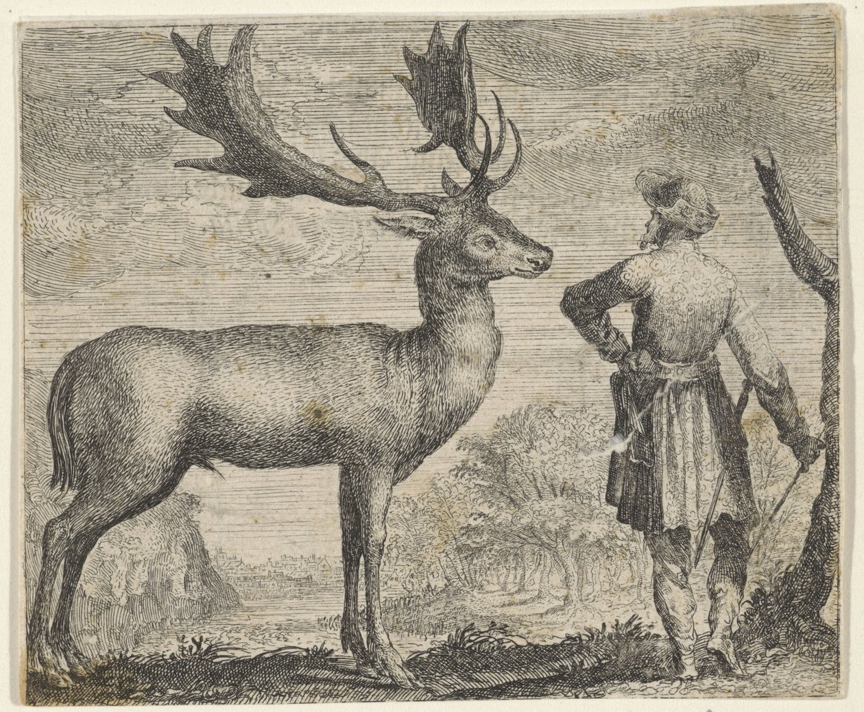 Fable of the Elk and the Man by Egidius  Sadeler (II)