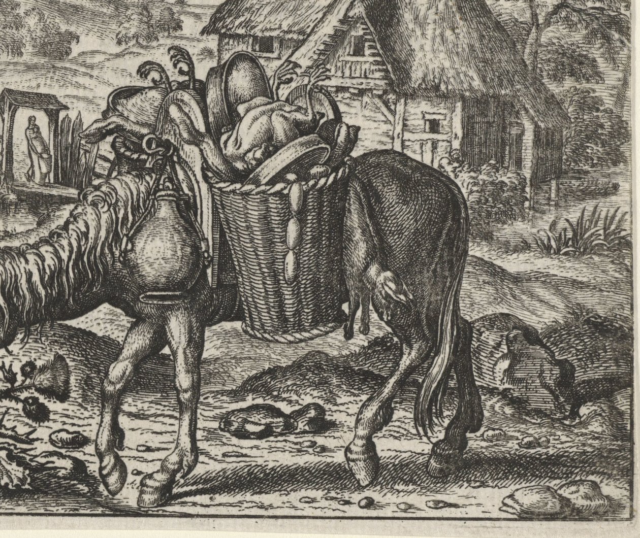 Fable of the Donkey Laden with Delicacies by Egidius  Sadeler (II)