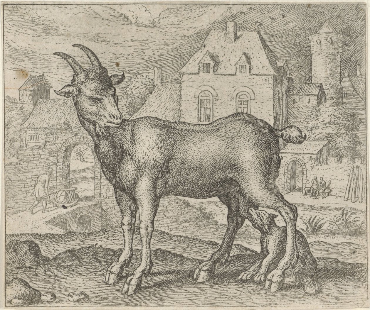 Fable of the Goat and the Young Wolf by Egidius  Sadeler (II)