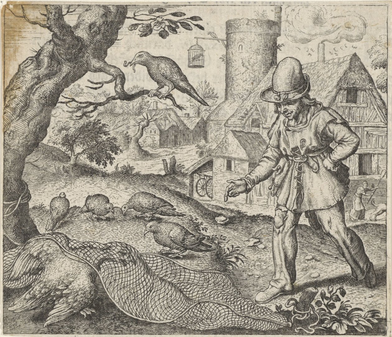 Fable of the Kite and the Cuckoo by Egidius  Sadeler (II)