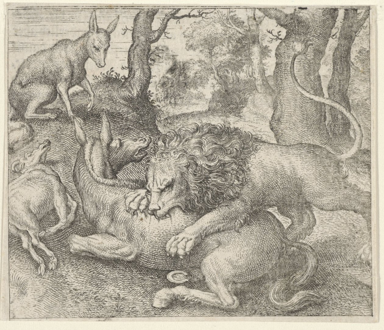 Fable of the Lion and the Fox by Egidius  Sadeler (II)