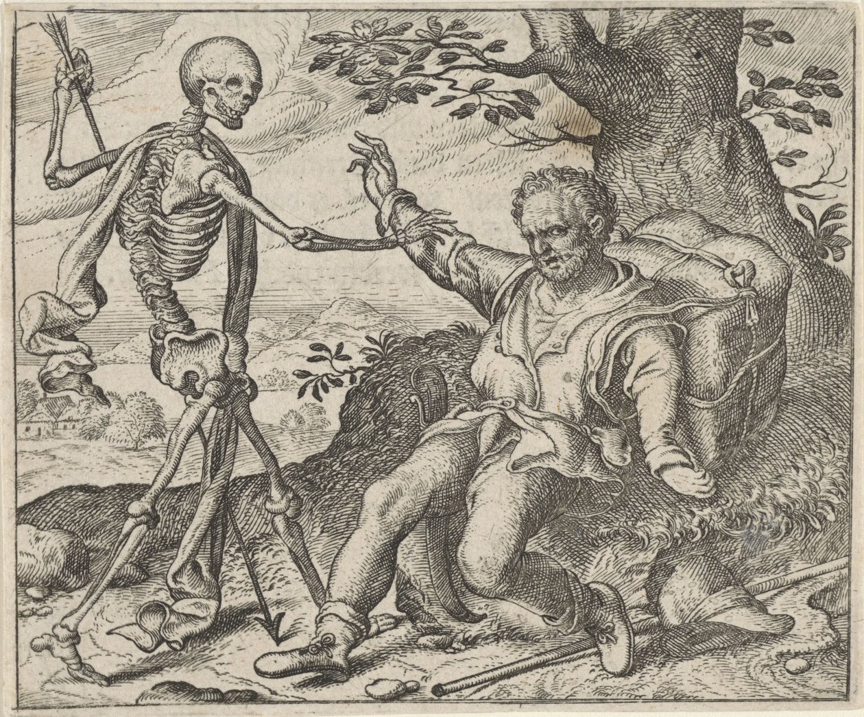 Fable of the Old Man and Death by Egidius  Sadeler (II)