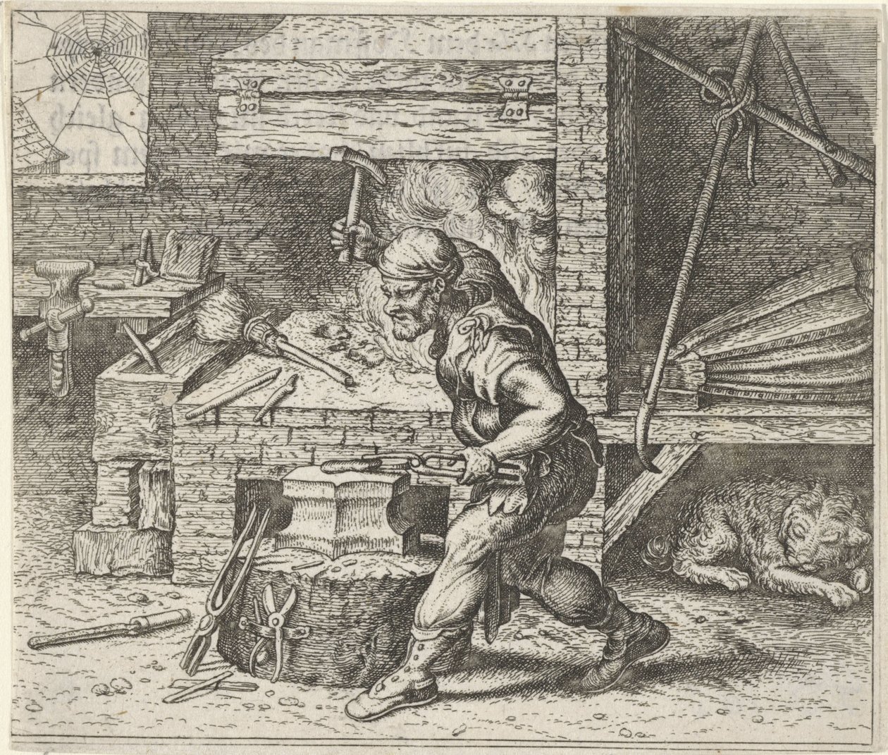 Fable of the Blacksmith and the Dog by Egidius  Sadeler (II)