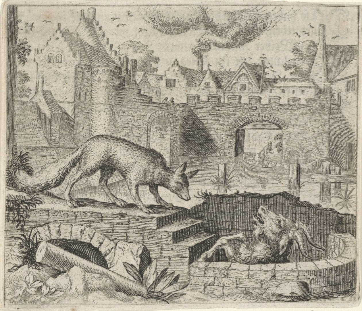 Fable of the Fox and the Goat by Egidius  Sadeler (II)