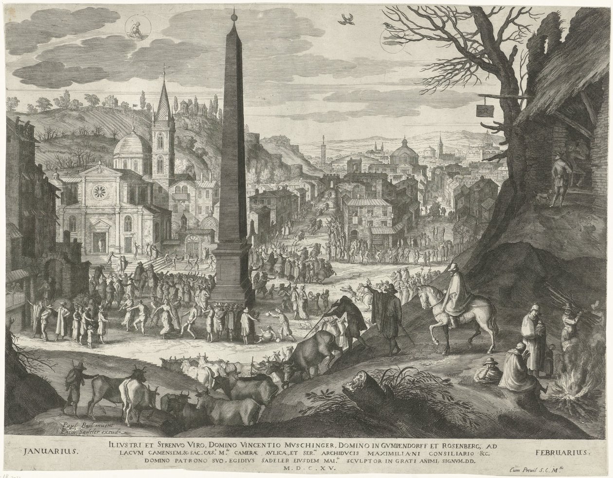January and February by Egidius  Sadeler (II)