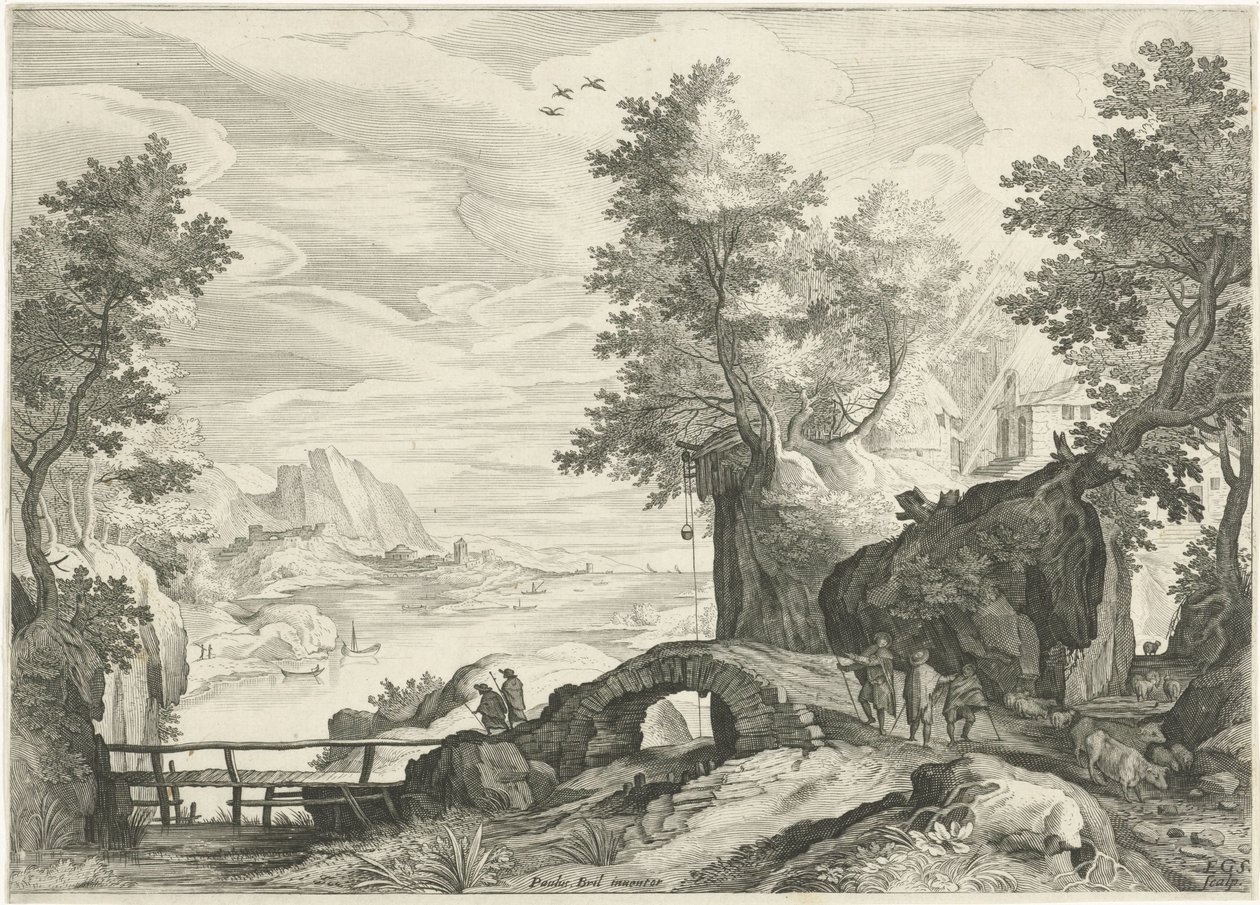 River Landscape by Egidius  Sadeler (II)