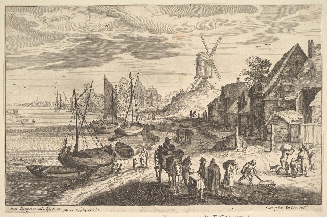 Coast Scene with a Windmill by Aegidius Sadeler II