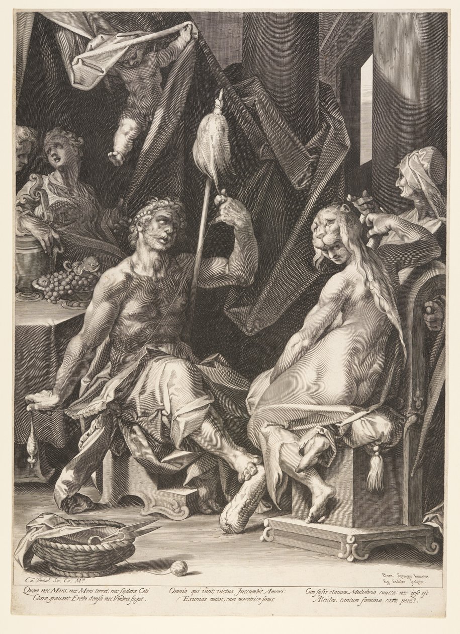 Hercules and Omphale by Aegidius Sadeler II