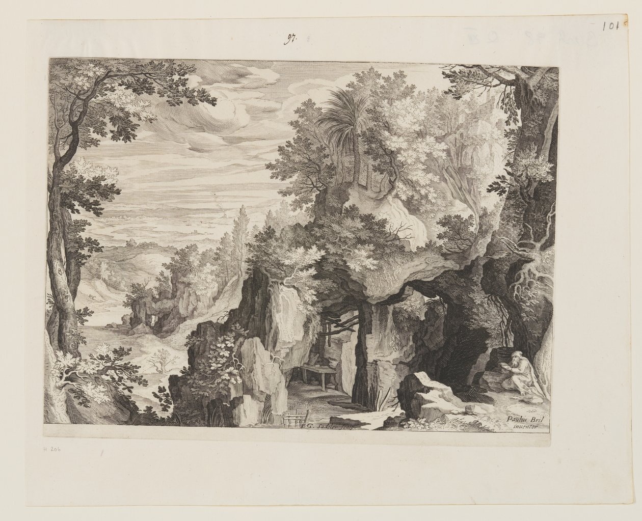 Mountainous Landscape with a Hermit by Aegidius Sadeler II